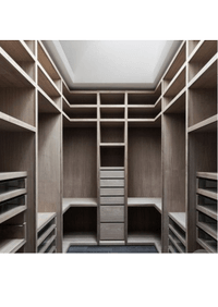П-образная гардеробная комната в классическом стиле Лабинск
