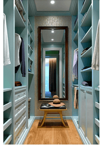 Параллельная гардеробная комната с большим зеркалом Лабинск